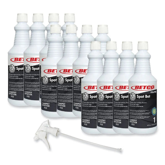 BET4251200 FiberPro Spot Bet Stain Remover, Country Fresh Scent, 32 oz Bottle, 12/Carton Betco