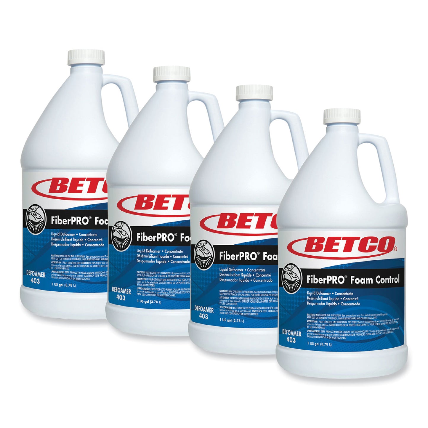 BET4030400 FiberPro Foam Control Liquid Defoamer, 1 gal Bottle, 4/Carton