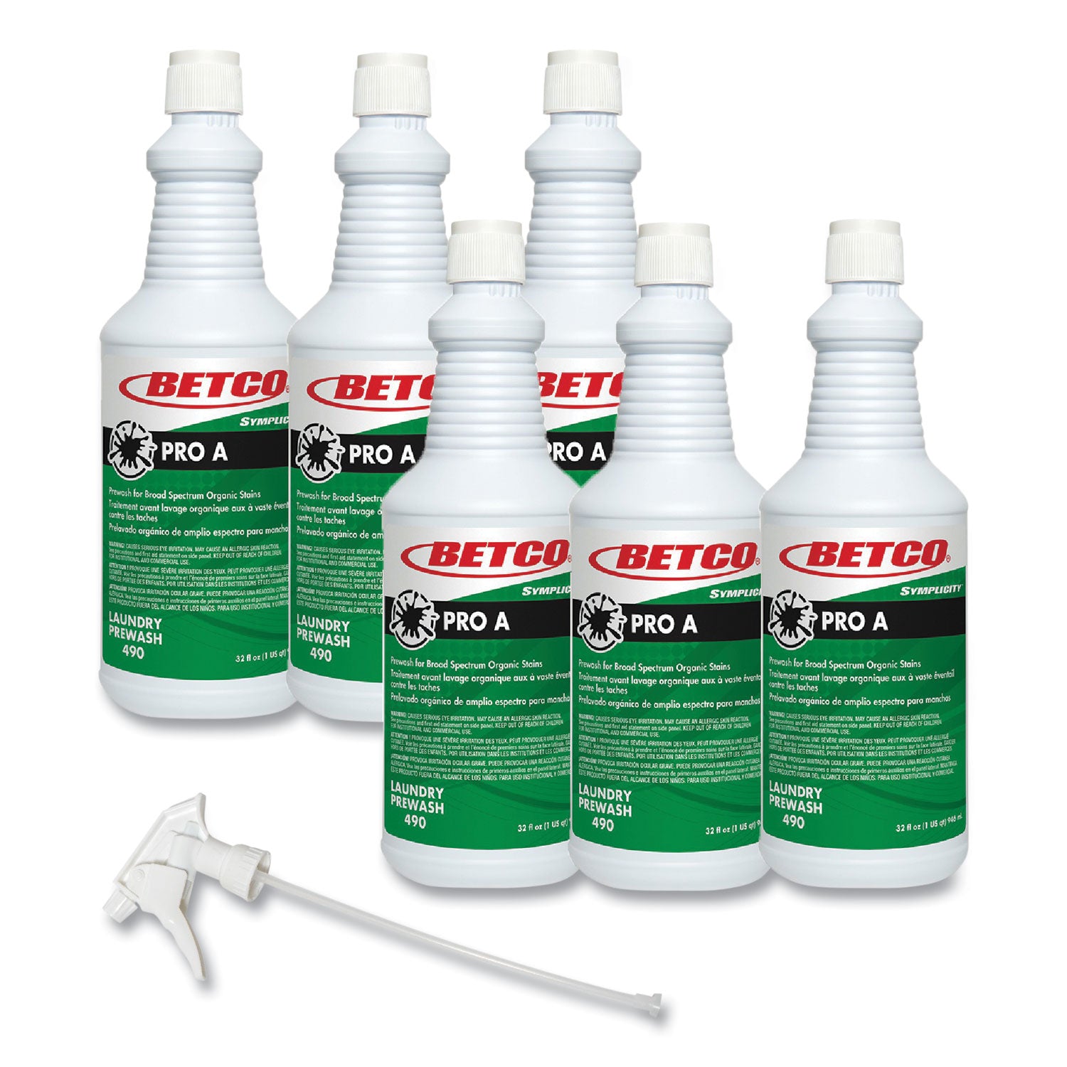 BET4901600 Symplicity Pro A Prewash/Spotter, Citrus Scent, 32 oz Bottle, 6/Carton Betco