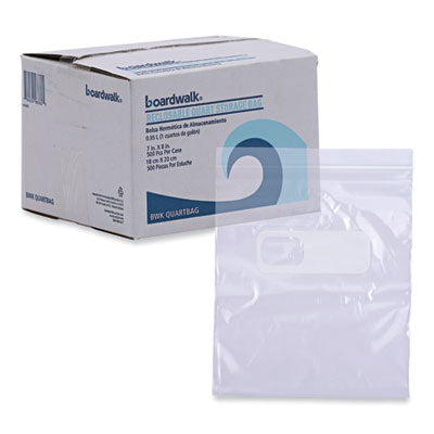 BWKQUARTBAG Reclosable Food Storage Bags, Quart, 7" x 8", Clear, 500/Box