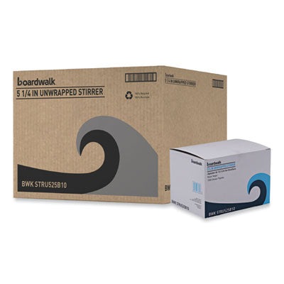 BWKSTRU525B10 Single-Tube Stir-Straws, 5.25", Polypropylene, Black, 1,000/pack, 10 Packs/carton