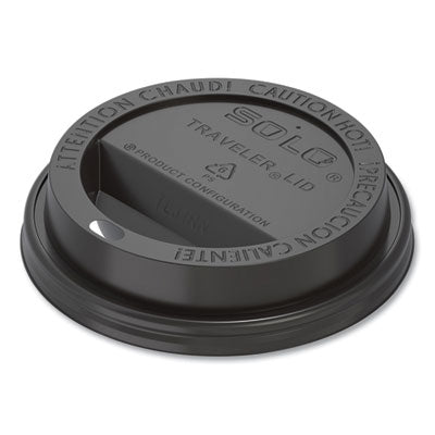 SCCTL31B2 Traveler Cappuccino Style Dome Lid, Fits 10 oz Hot Cups, Plastic, Black, 1,000/Carton