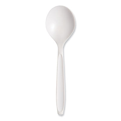 SCCRSWS Reliance Mediumweight Cutlery, Soup Spoon, Plastic, White, 1,000/Carton