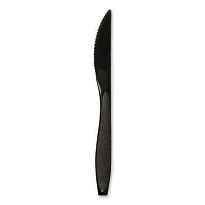 SCCHSKK Impress Heavyweight Full-Length Polystyrene Cutlery, Knife, Plastic, Black, 1,000/Carton