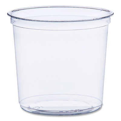 SCCDM24R Bare Eco-Forward RPET Deli Containers, ProPlanet Seal, 24 oz, 4.61" Diameter x 4.25" h, Clear, Plastic, 500/Carton