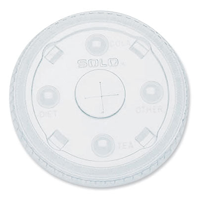SCC635NS PETE Flat Straw-Slot Cold Cup Lids, Fits 28 oz to 32 oz Cold Cups, Plastic, Clear, 600/Carton