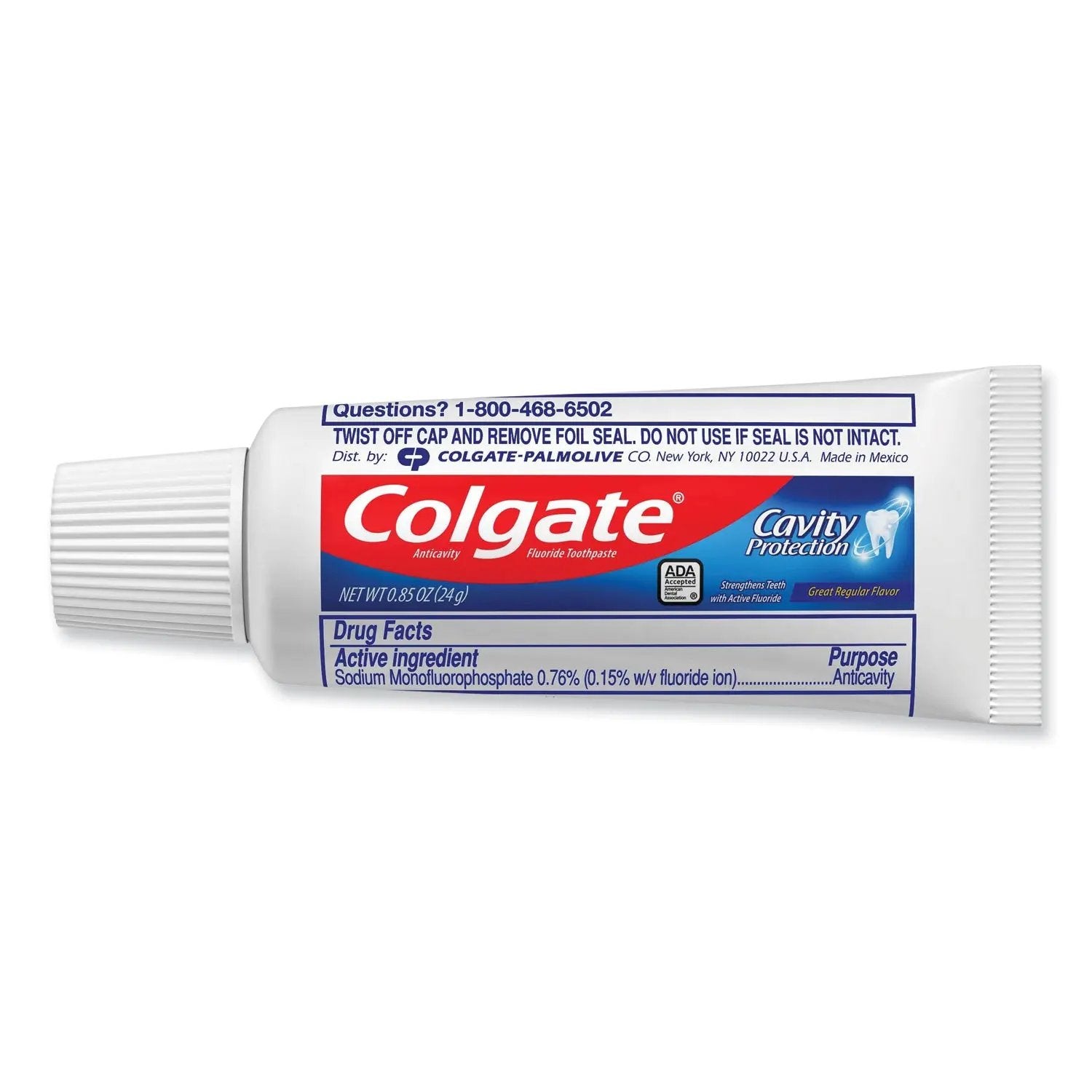 CPC09782 Fluoride Toothpaste, Personal Size, 0.85 oz Tube, Unboxed, 240/Carton Colgate
