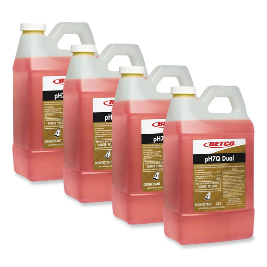 BET3554700 pH7Q Dual Neutral FastDraw Disinfectant Cleaner, Lemon Scent, 67.6 oz Bottle, 4/Carton Betco