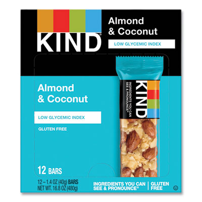 KND17828 Fruit And Nut Bars, Almond And Coconut, 1.4 Oz, 12/box