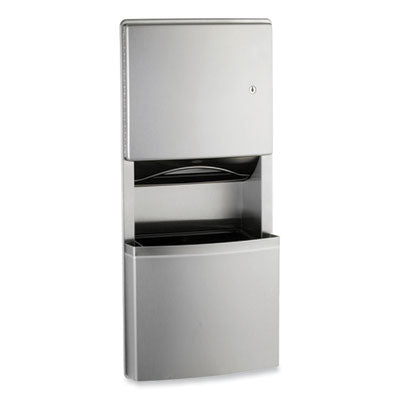 BOB4369 ConturaSeries Recessed Paper Towel Dispenser/Waste Receptacle with TowelMate/LinerMate, 12.75x5.51x28, Satin Stainless Steel