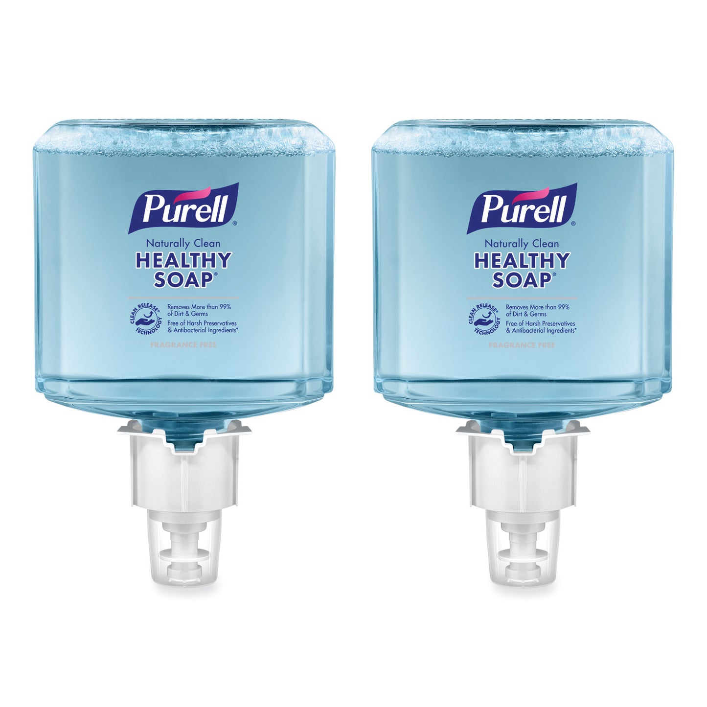 GOJ647002CT CLEAN RELEASE Technology HEALTHY SOAP Naturally Clean Foam Refill, For ES6 Dispensers, Fragrance-Free, 1,200 mL, 2/Carton