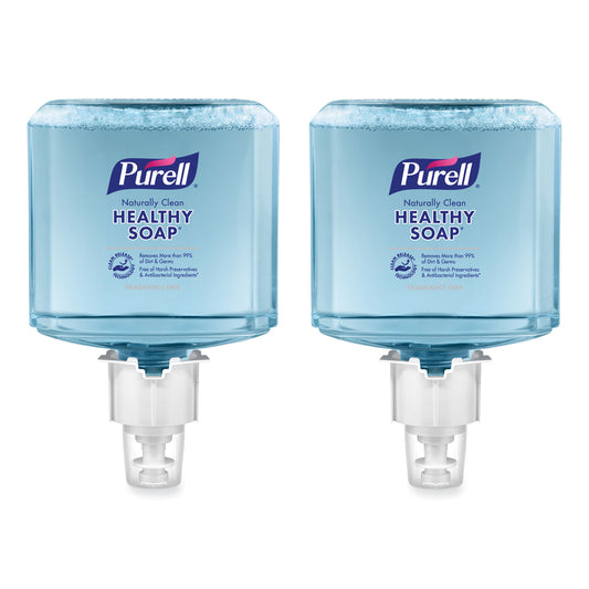 GOJ647002CT CLEAN RELEASE Technology HEALTHY SOAP Naturally Clean Foam Refill, For ES6 Dispensers, Fragrance-Free, 1,200 mL, 2/Carton