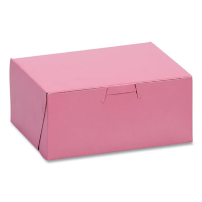 SCH0803 Pink One-Piece Non-Window Bakery Box, 6 x 4.5 x 2.75, Pink, Paper, 250/Carton