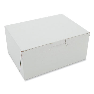 SCH0903 White One-Piece Non-Window Bakery Boxes, 6 x 4.5 x 2.75, White, Paper, 250/Carton
