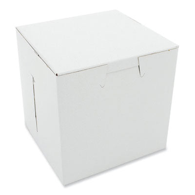 SCH0908 White One-Piece Non-Window Bakery Boxes, 4.5 x 4.5 x 4.5, White, Paper, 200/Carton