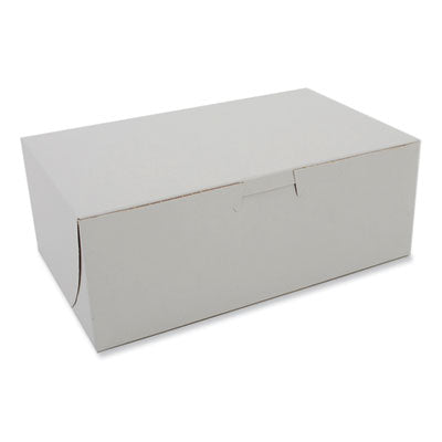 SCH0925 White One-Piece Non-Window Bakery Boxes, 8 x 3 x 5, White, Paper, 250/Bundle