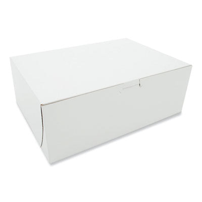 SCH0980 White One-Piece Non-Window Bakery Boxes, 11 x 8 x 4, White, Paper, 100/Bundle