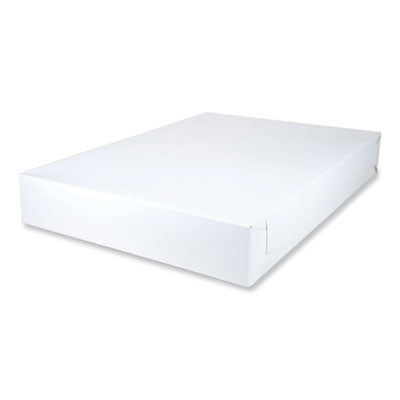 SCH1050 White Two-Piece Non-Window Bakery Boxes, 28 x 20 x 4, White, Paper, 50/Carton