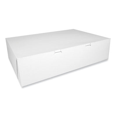 SCH1085 White One-Piece Non-Window Bakery Boxes, 20.5 x 14.5 x 5, White, Paper, 50/Carton