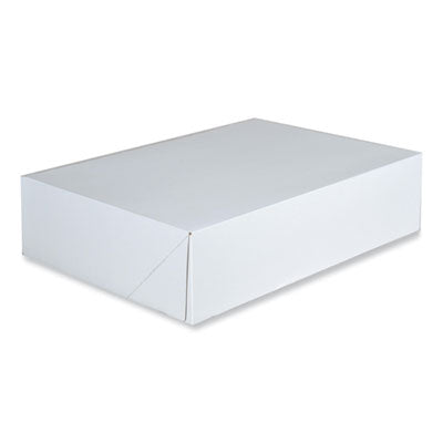 SCH1217 Clay-Coated Donut Boxes, 14 x 10 x 3.5, White, Paper, 125/Carton