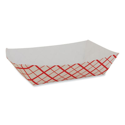 SCH0401 Paper Food Baskets, 0.25 lb Capacity, 4 x 2.68 x 1.03, Red/White, Paper, 1,000/Carton