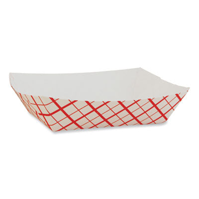 SCH0405 Paper Food Baskets, 6 oz Capacity, 4.29 x 2.85 x 1.09, Red/White, Paper, 1,000/Carton