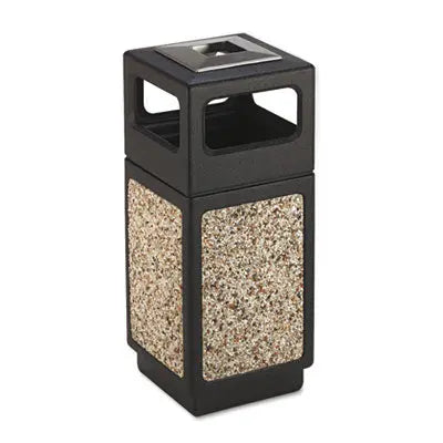 SAF9470NC Canmeleon Aggregate Panel Receptacles, 15 gal, Polyethylene/Stainless Steel, Black SAFCO PRODUCTS