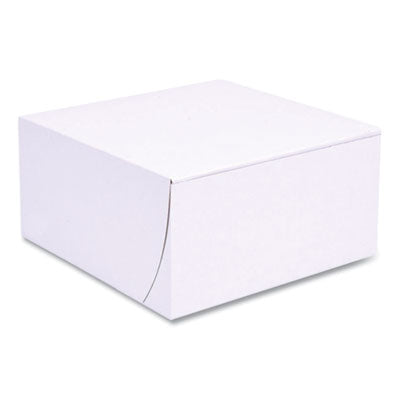 SCH1541 White One-Piece Non-Window Bakery Boxes, Standard, 8 x 8 x 4, White, Paper, 250/Bundle