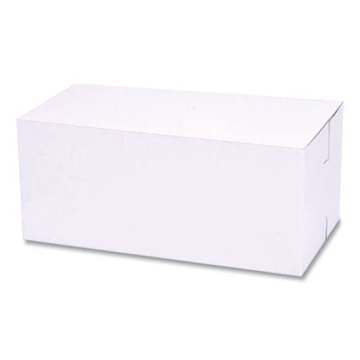 SCH1549 White One-Piece Non-Window Bakery Boxes, Standard, 9 x 5 x 4, White, Paper, 250/Bundle