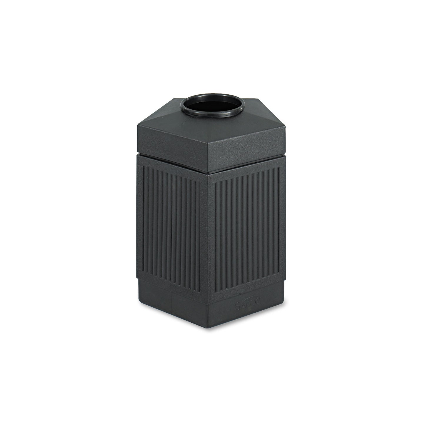 SAF9486BL Canmeleon Indoor/Outdoor Pentagon Receptacle, 45 gal, Polyethylene, Black