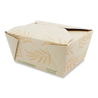WORTONT1 No Tree Folded Takeout Containers, 26 oz, 4.2 x 5.2 x 2.5, Natural, Sugarcane, 450/Carton