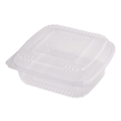 WORKLCS8N PLA Hinged Clamshells, 46 oz, 8.3 x 8.6 x 3.1, Clear, Plastic, 300/Carton