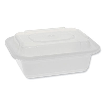 PCTNC818 Newspring VERSAtainer Microwavable Containers, Rectangular, 12 oz, 4.5 x 5.5 x 2.12, White/Clear, Plastic, 150/Carton