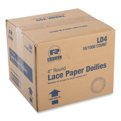 RPPLD4 Lace Doilies, Round, 4", White, 10,000/Carton