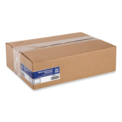 RPPWSS914 Placemats, Embossed Surface, Scalloped Edges, 13.5" x 9.5", White, 1,000/Carton