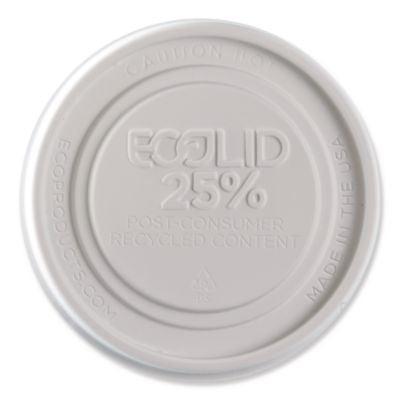 ECOEPBRSCLIDL Evolution World EcoLid 25% Recycled Food Container Lid, Fits 12 to 32 oz Containers, White, Plastic, 500/Carton