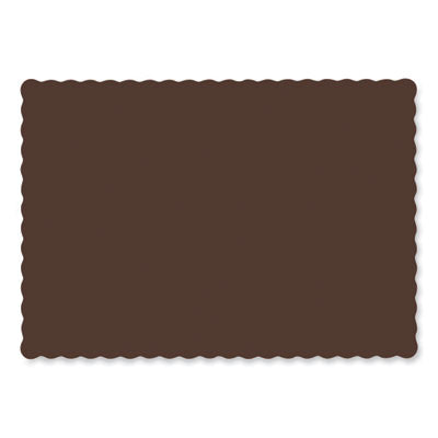 HFM310561 Placemats, Smooth Surface, Scalloped Edges, 14" x 10", Chocolate, 1,000/Carton