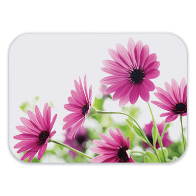 HFM832775 Straight Edge Traymat, Bright Daisy Photography, Smooth Surface, 19" x 14", Violet/Green/White, 500/Carton