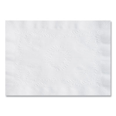 HFMPM30659 Placemats, Anniversary Embossed Surface, Straight Edges, 14" x 10", White, 1,000/Carton