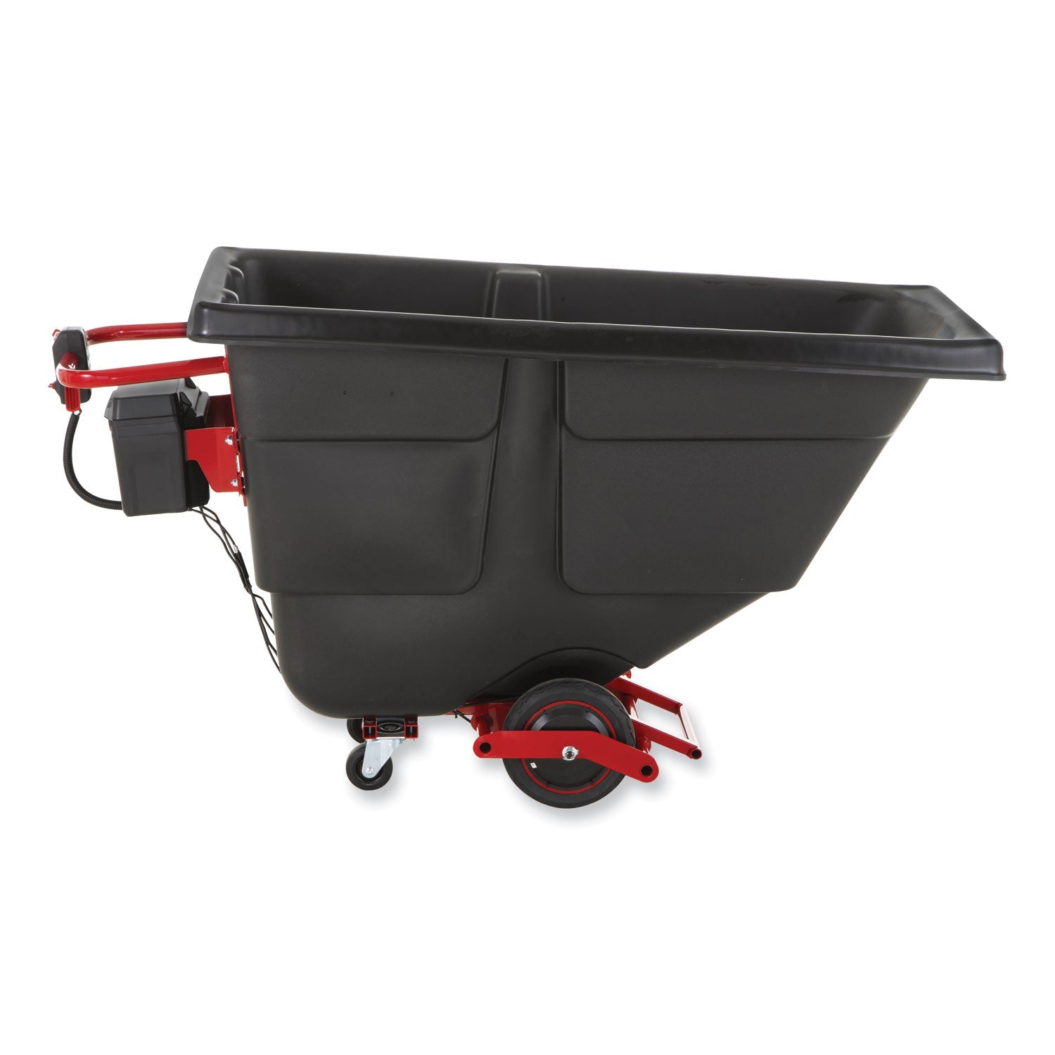 RCP2173662 1 cu yd Motorized Roto Tilt Truck, 1,000 lb Capacity, Black RUBBERMAID COMMERCIAL PROD.