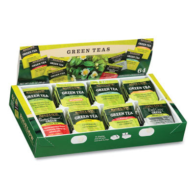 BTC30568 Green Tea Assortment, Individually Wrapped, Eight Flavors, 64 Tea Bags/box