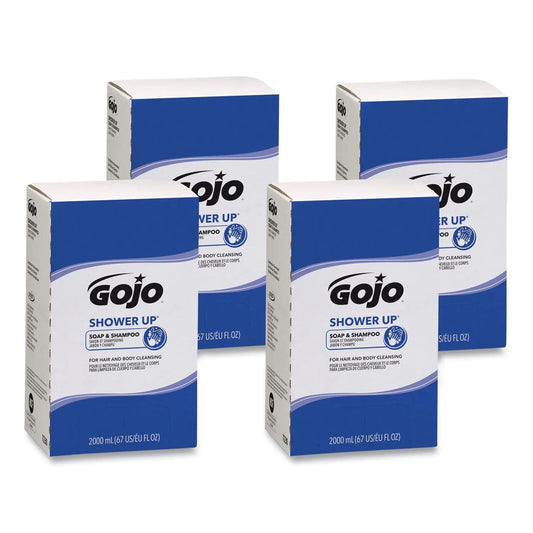 GOJ7230 SHOWER UP Soap and Shampoo, Pleasant Scent, 2,000 mL, 4/Carton GOJO