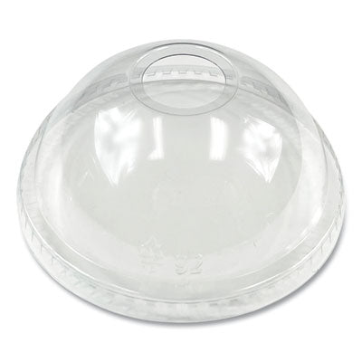 BWKPET912DOMEPK PET Cold Cup Dome Lids, Fits 9 oz to 12 oz Cold Cups, Plastic, Clear, 100/Pack