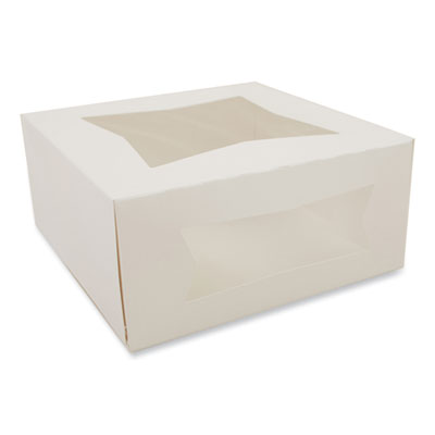 SCH24293 Bakery Boxes, 9 x 9 x 4, White, Paper, 150/Carton