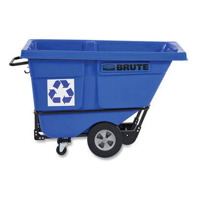 RCP2089826 BRUTE Rotomolded Recycling Tilt Truck, 1 cu yd, 1,250 lb Capacity, Plastic/Steel Frame, Blue