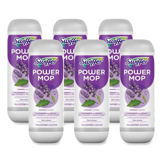 PGC08421 PowerMop Refill Cleaning Solution, Lavender Scent, 25.3 oz Refill Bottle, 6/Carton Swiffer
