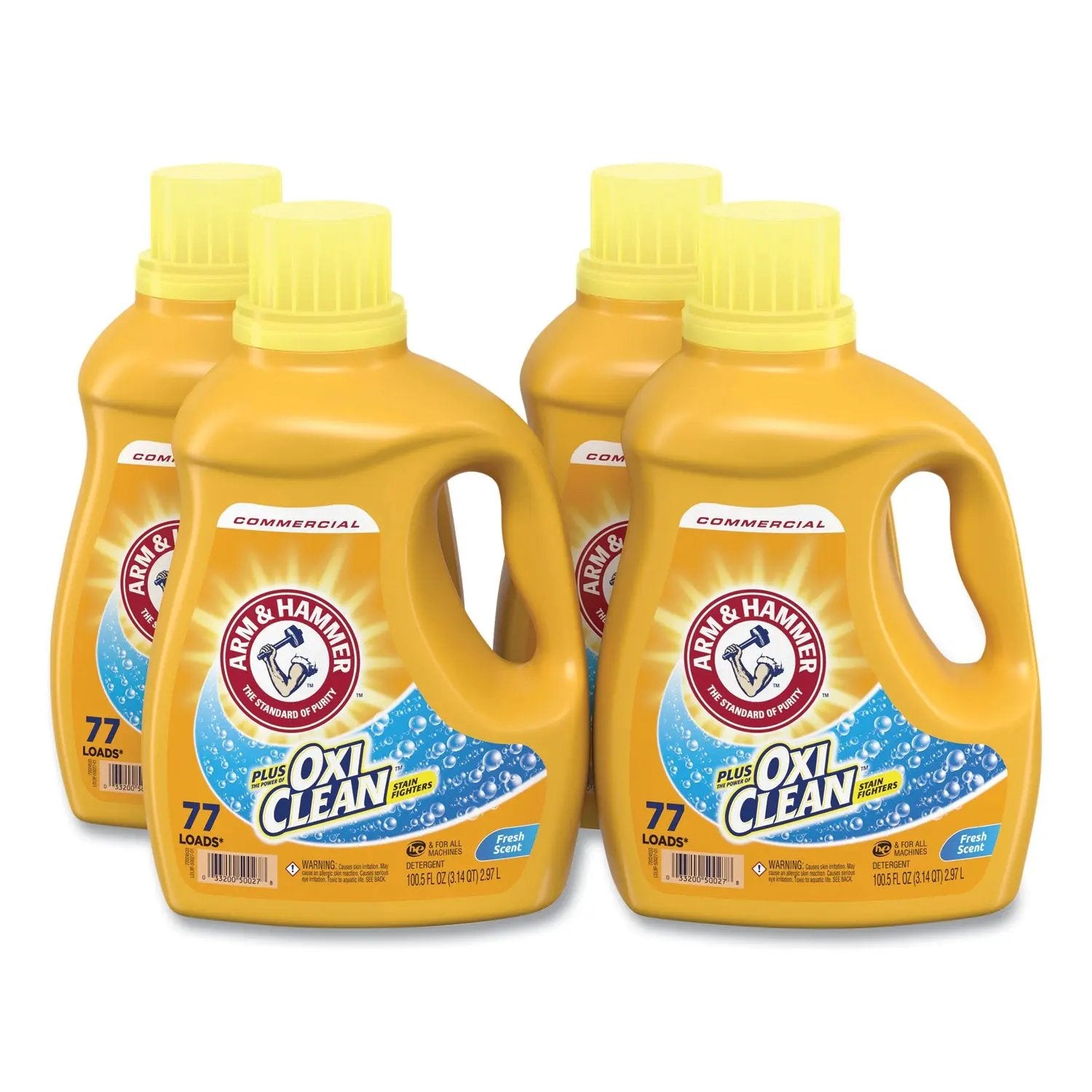 CDC3320050027 OxiClean Concentrated Liquid Laundry Detergent, Fresh, 100.5 oz Bottle, 4/Carton Arm & Hammer