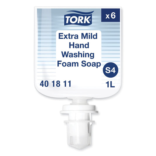 TRK401811 Extra Mild Foam Soap Refill, Unscented, 1 L, 6/Carton Tork