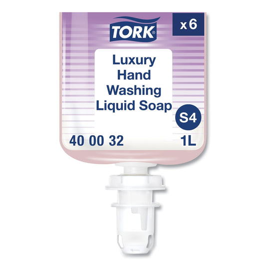 TRK400032 Luxury Liquid Soap Refill, Soft Rose Scent, 1 L, 6/Carton Tork