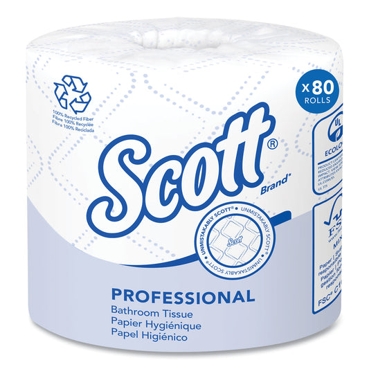 KCC13217 Essential 100% Recycled Fiber SRB Bathroom Tissue, Septic Safe, 2-Ply, White, 473 Sheets/Roll, 80 Rolls/Carton
